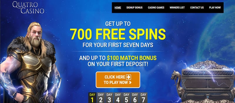 quatro casino bonus 700 roztočení zdarma