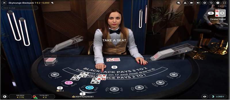 stůl skylounge blackjack